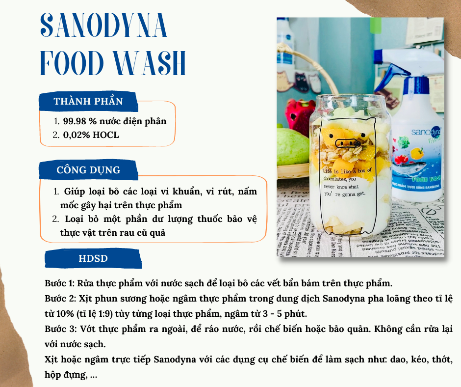 Dung dịch rửa rau quả Sanodyna Food Wash